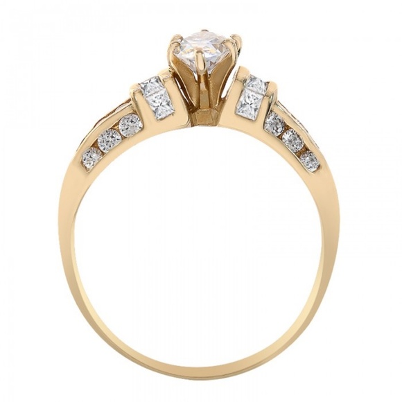2.00 Ct Princess, Marquise Cut CZ Engagement Ring - Picture 3 of 3